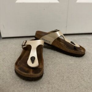 Birkenstock Gizeh Birko-flor Graceful Pearl White Size 37 Regular